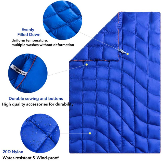 Outdoor Down Blanket With Convenient Carry Bag Camping Quilt Outdoor Down Blankets Waterproof Nylon Fabric