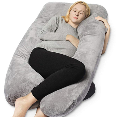 Full Body Pregnancy Pillow U-shaped Maternity Pillow for Sleeping with Removable Cotton Cover